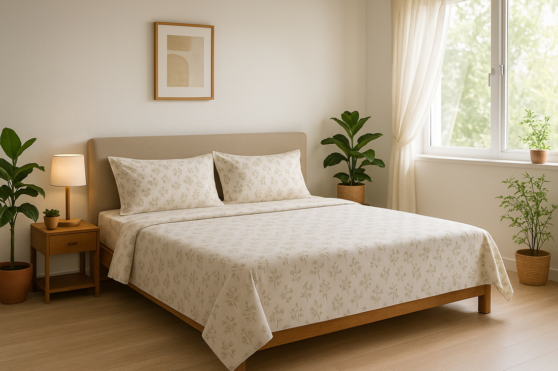 floral printed bedsheet in king size by sinecraft creations