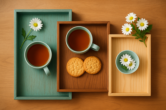 wooden nesting serving tray set of 3 by sinecraft creations