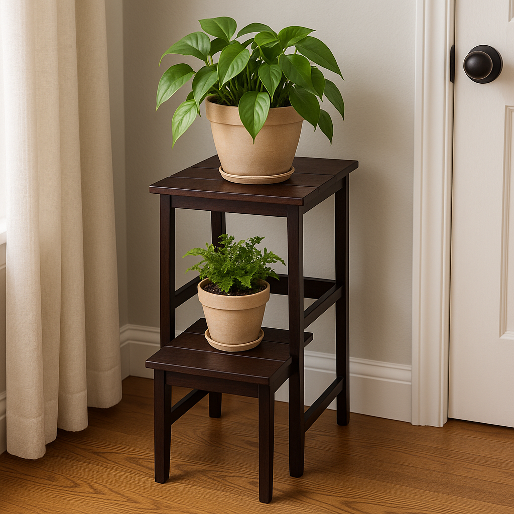 Sinecraft Creations Foldable 2-Ft Hardwood Step Stool – Lightweight, Termite & Fungus Resistant
