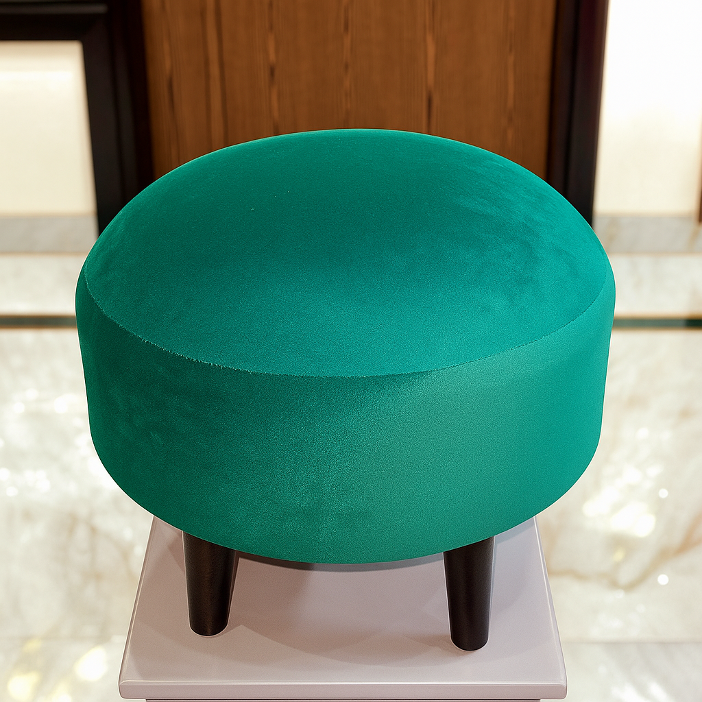 Sinecraft Creations Ottoman for living Room- Teal Green (40CM)