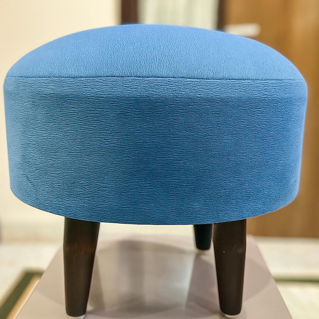 Sinecraft Creations Ottoman for living Room- Cobalt Blue Textured (40CM)