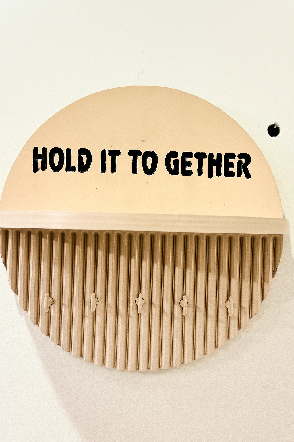 Ivory Wall Key Holder – 10 Inch, 5 Hooks & Storage Shelf | Solid Fireproof Build