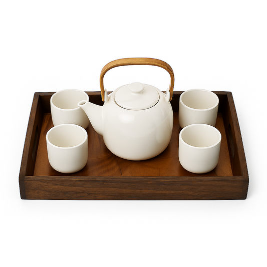 Premium Large Wooden Serving Tray – Elegant Multipurpose Tray for Kitchen & Dining – Rustic Mahogany Brown | Sinecraft Creations