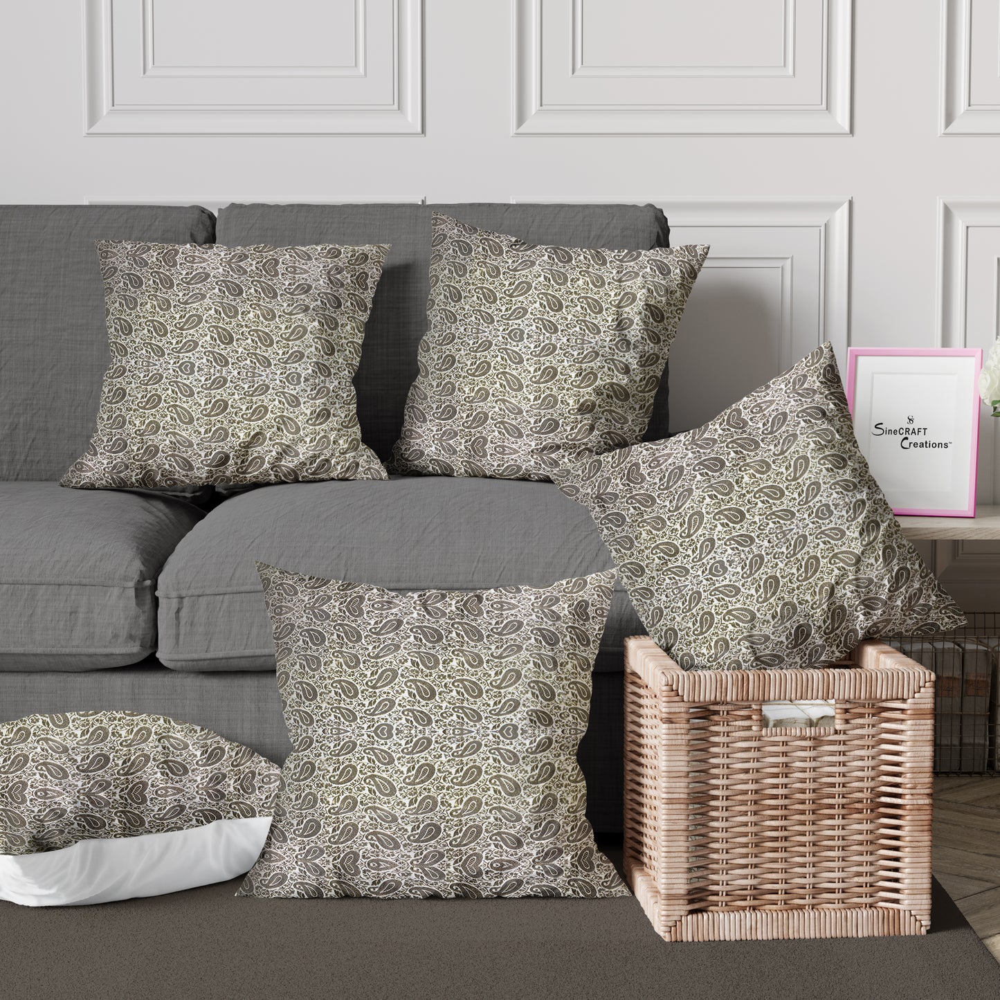 Cushion Covers 16X16 Inches (Golden Brocade)