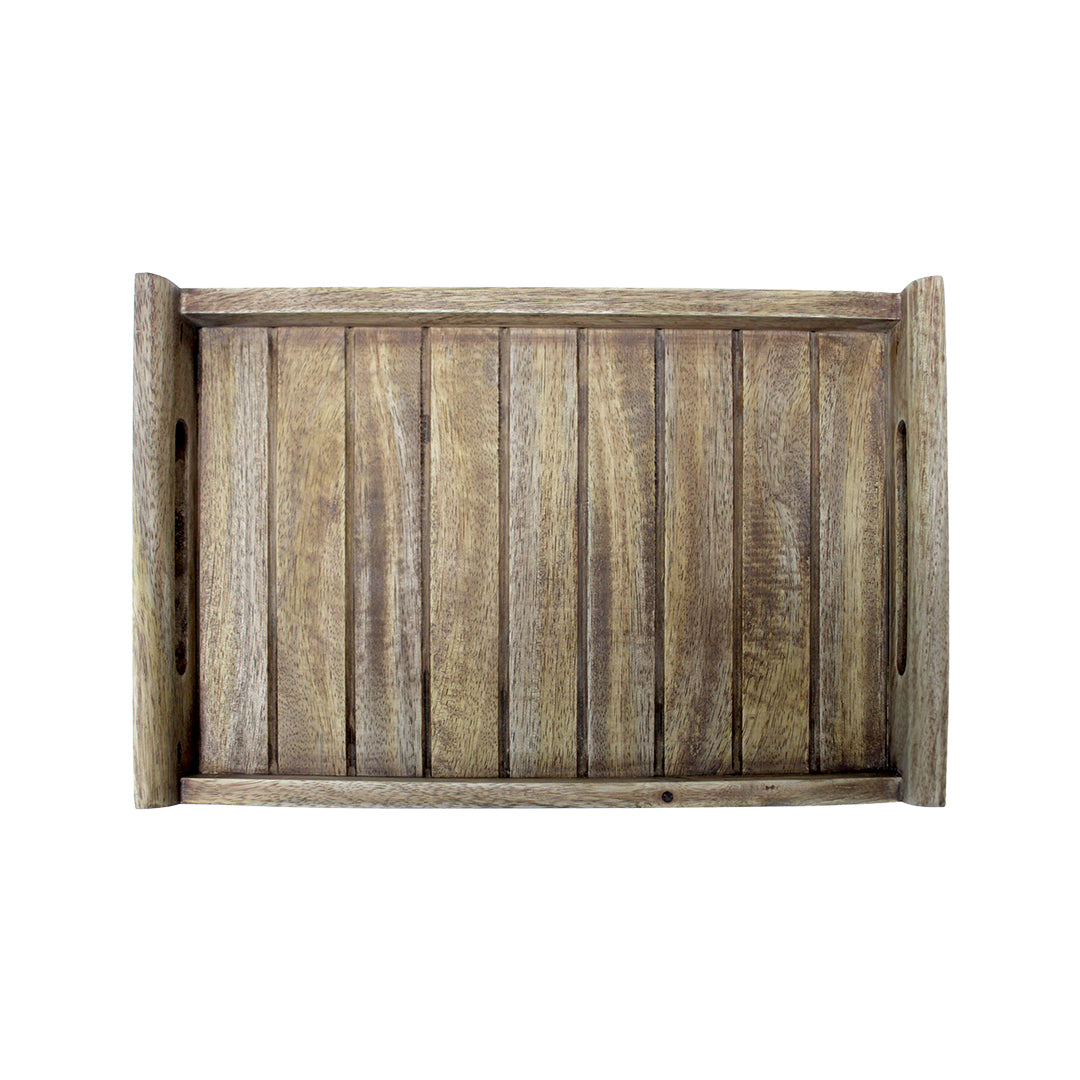 Premium Medium Wooden Serving Tray – Classic Wood Finish Multipurpose Tray for Kitchen & Dining