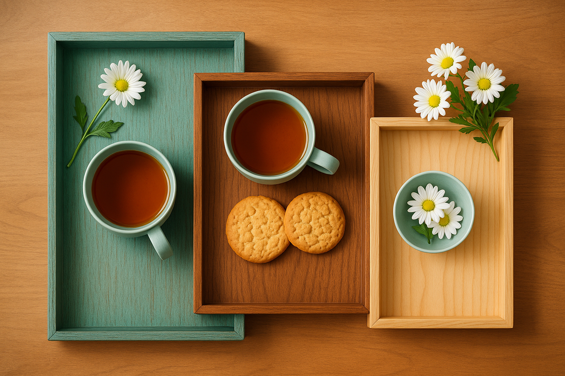 wooden nesting serving tray set of 3 by sinecraft creations