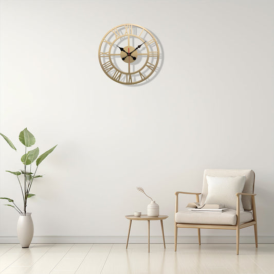 Sinecraft Creations Golden Wooden Wall clock