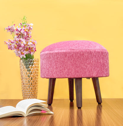 SineCRAFT Creations Ottoman Stool for Living Room - footrest with 4 Wooden Legs 14 Inch Fuchsia Pink
