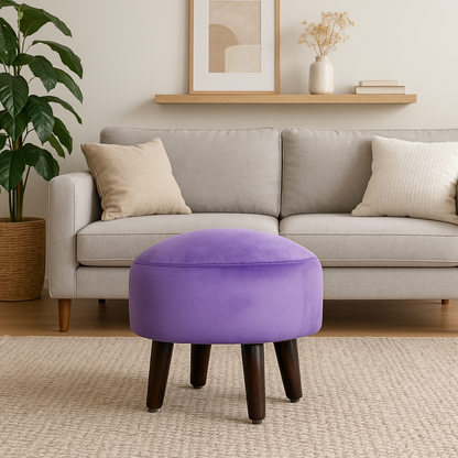 Sinecraft Creations Ottoman for living room - 14 Inch Purple Color (Footstool)