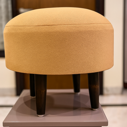 Sinecraft Creations Ottoman for living Room-Camel Beige Textured Fabric (40CM)