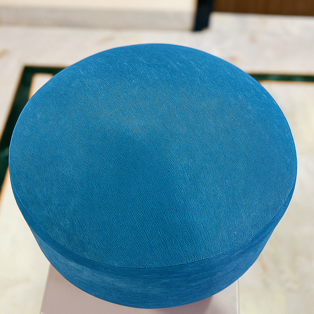 Sinecraft Creations Ottoman for living Room- Cobalt Blue Textured (40CM)