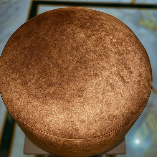 Sinecraft Creations Ottoman for Living Room- Rusty Brown (40CM)