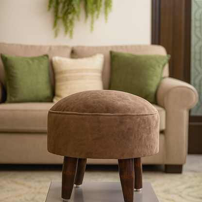 Sinecraft Creations Ottoman for Living Room- Rusty Brown (40CM)
