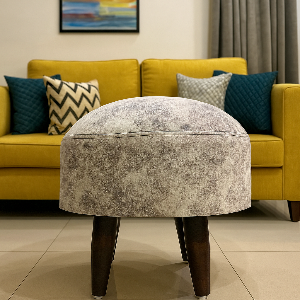 Sinecraft Creations Ottoman for Living Room- Ash Marble (40Cm)