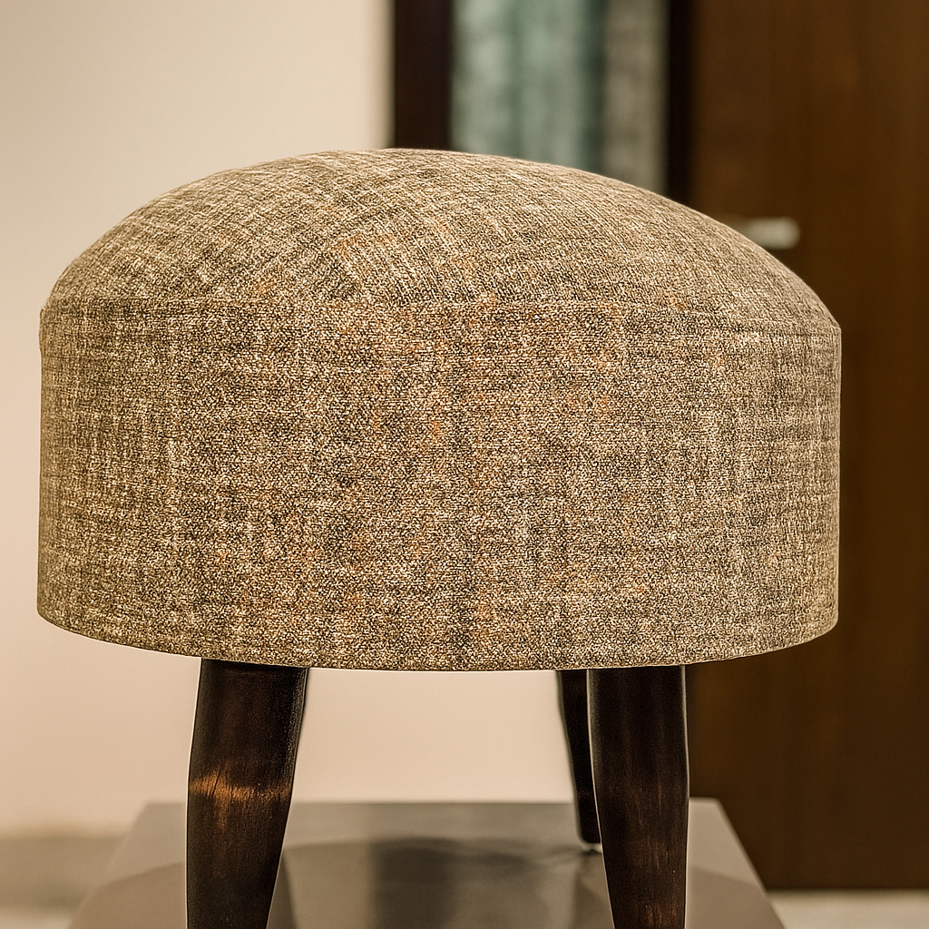 Sinecraft Creations Ottoman for Living Room-  Cappuccino Tweed (40CM)
