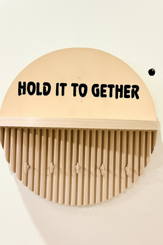 Ivory Wall Key Holder – 10 Inch, 5 Hooks & Storage Shelf | Solid Fireproof Build