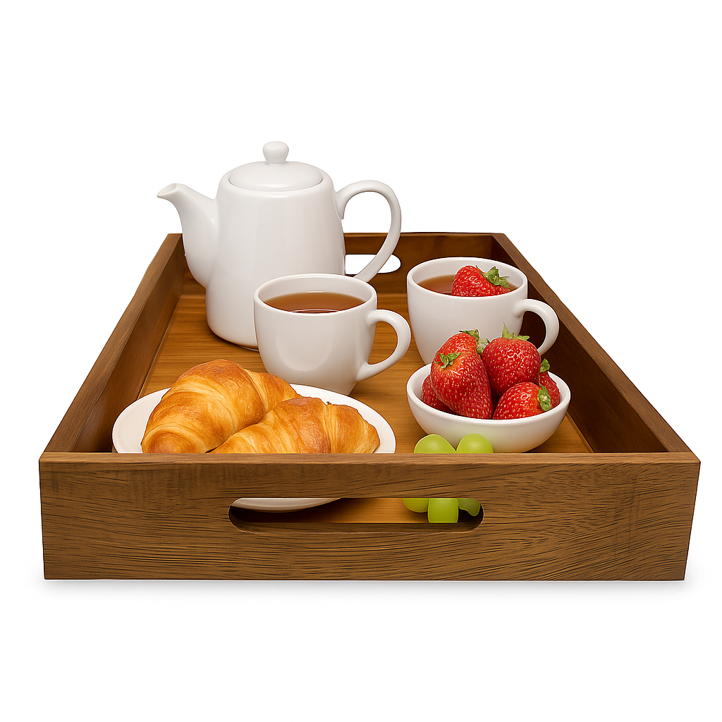 Premium Large Wooden Serving Tray – Elegant Multipurpose Tray for Kitchen & Dining – Rustic Oakwood | Sinecraft Creations
