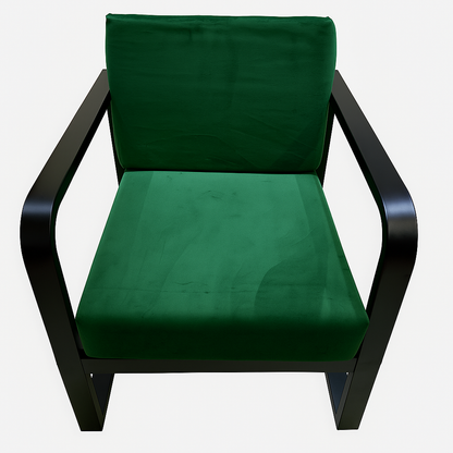Handcrafted Wrought Iron Chair with Teal Green Cushions – Powder-Coated Premium Finish