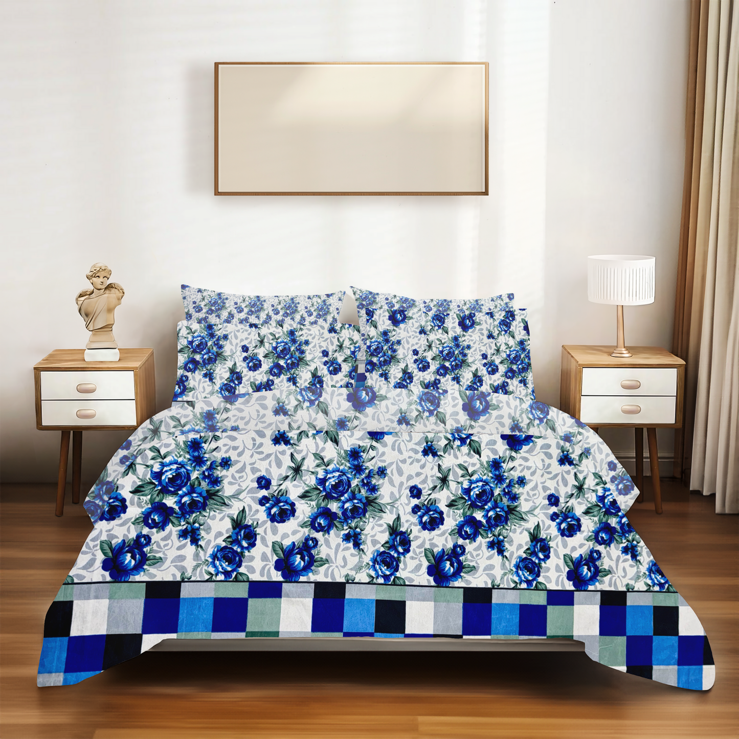 Sinecraft Creations Bedsheet Double Bed King Size 90x100 Inches