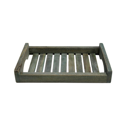 Premium Set of 3 Wooden Serving Trays – Elegant Multipurpose Trays for Kitchen & Dining – Aqua Green