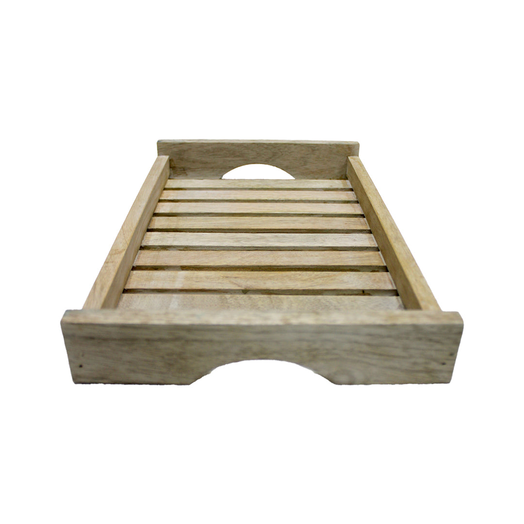 Premium Set of 3 Wooden Serving Trays – Multipurpose Trays in Pine Wood Finish for Kitchen & Dining