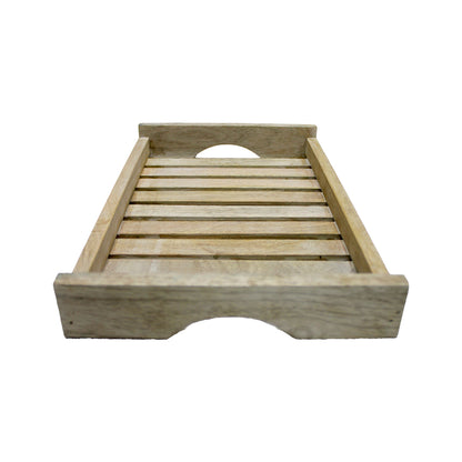 Premium Set of 3 Wooden Serving Trays – Multipurpose Trays in Pine Wood Finish for Kitchen & Dining