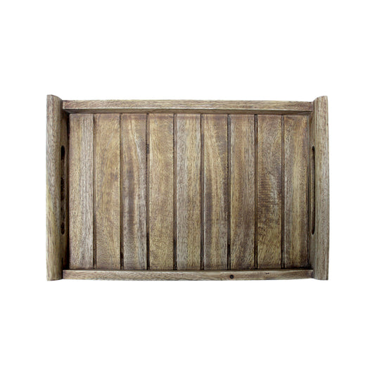 Premium Medium Wooden Serving Tray – Classic Wood Finish Multipurpose Tray for Kitchen & Dining