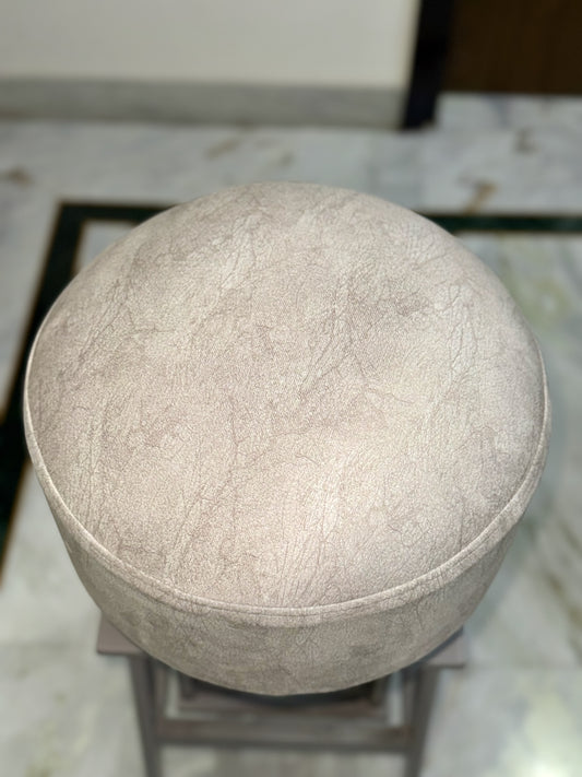 Sinecraft Creations Ottoman for Living Room- Ivory Silver (40CM)