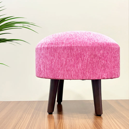 SineCRAFT Creations Ottoman Stool for Living Room - footrest with 4 Wooden Legs 14 Inch Fuchsia Pink