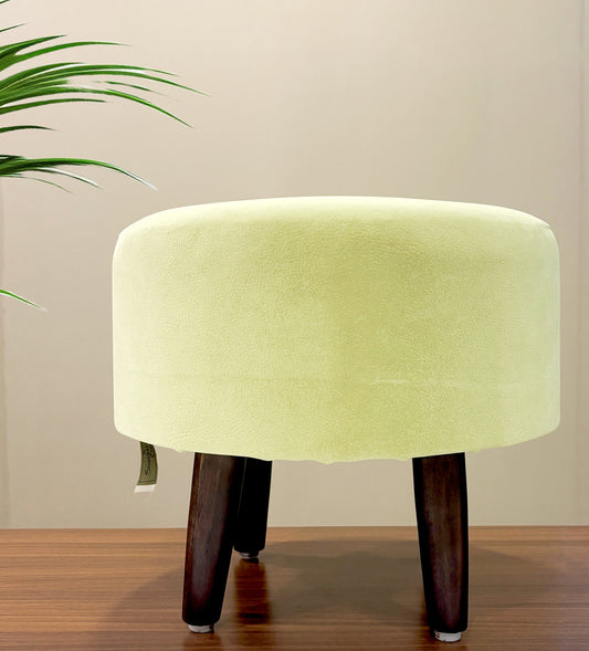 SineCRAFT Creations Ottoman Stool for Living Room - footrest with 4 Wooden Legs 14 Inch Pistachio Green