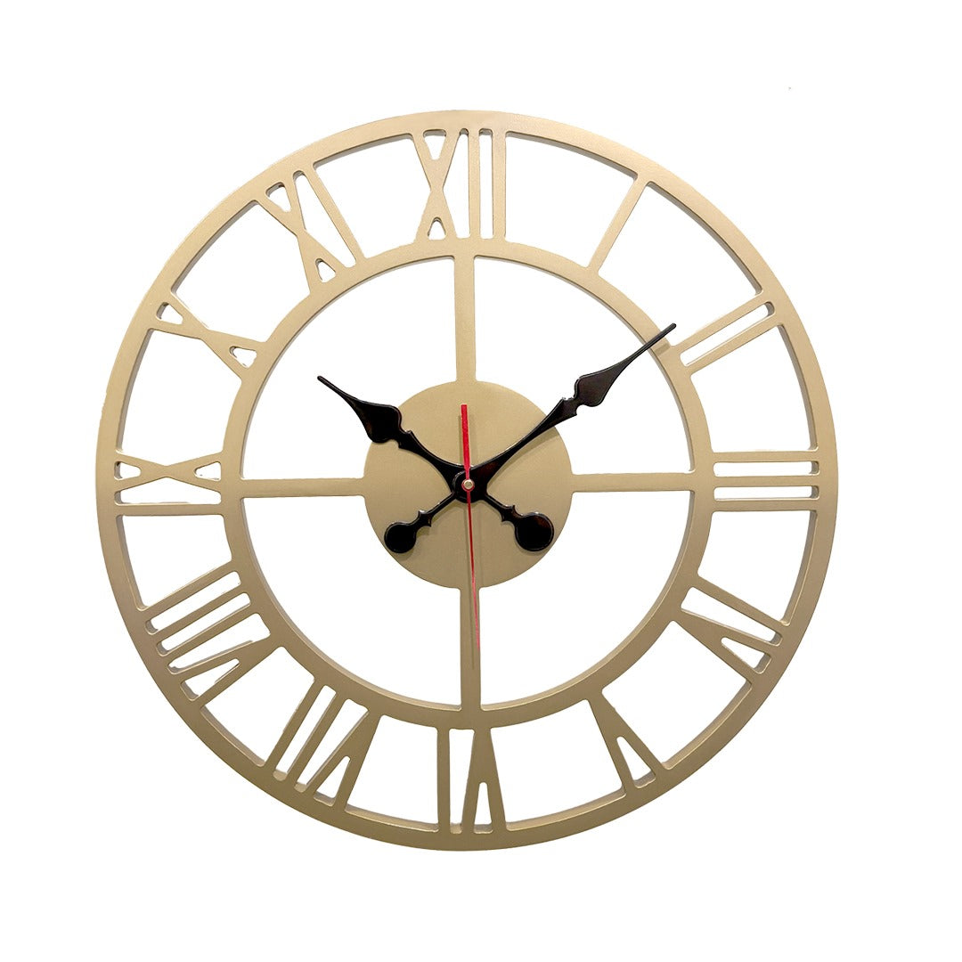 Golden Wooden Wall Clock Morden Design Roman number High Gloss Finish (40cm)