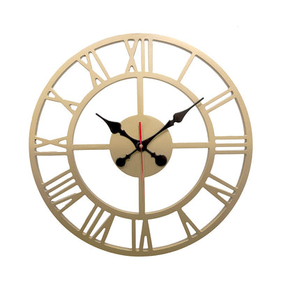 Golden Wooden Wall Clock Morden Design Roman number High Gloss Finish (40cm)