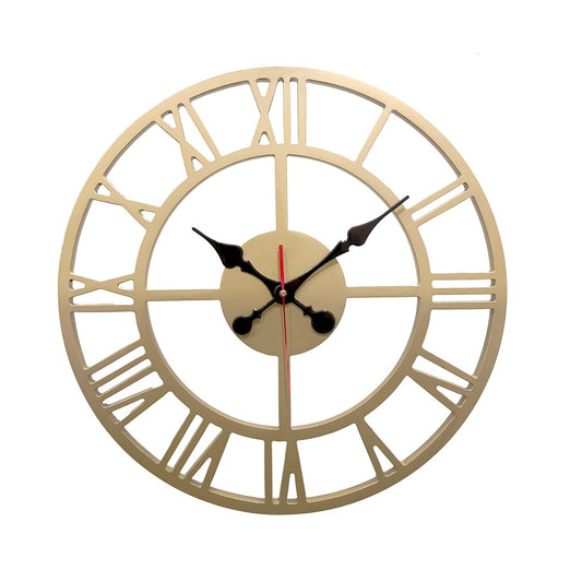Golden Wooden Wall Clock Morden Design Roman number High Gloss Finish (40cm)